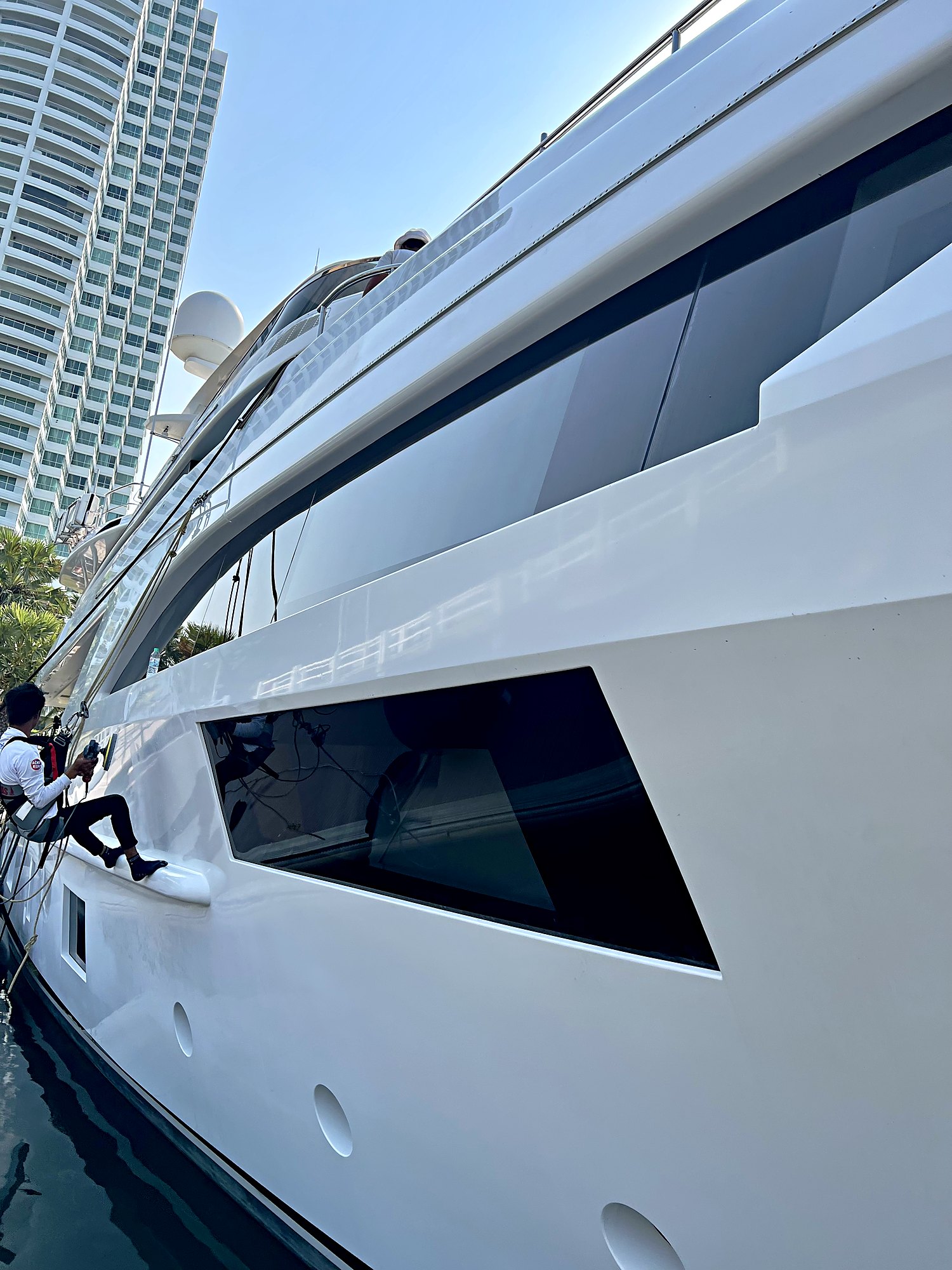 M/Y Asian Poseidon, a 40.2m Benetti, after full exterior paintwork by Superyacht Painters at Ocean Marina, Thailand